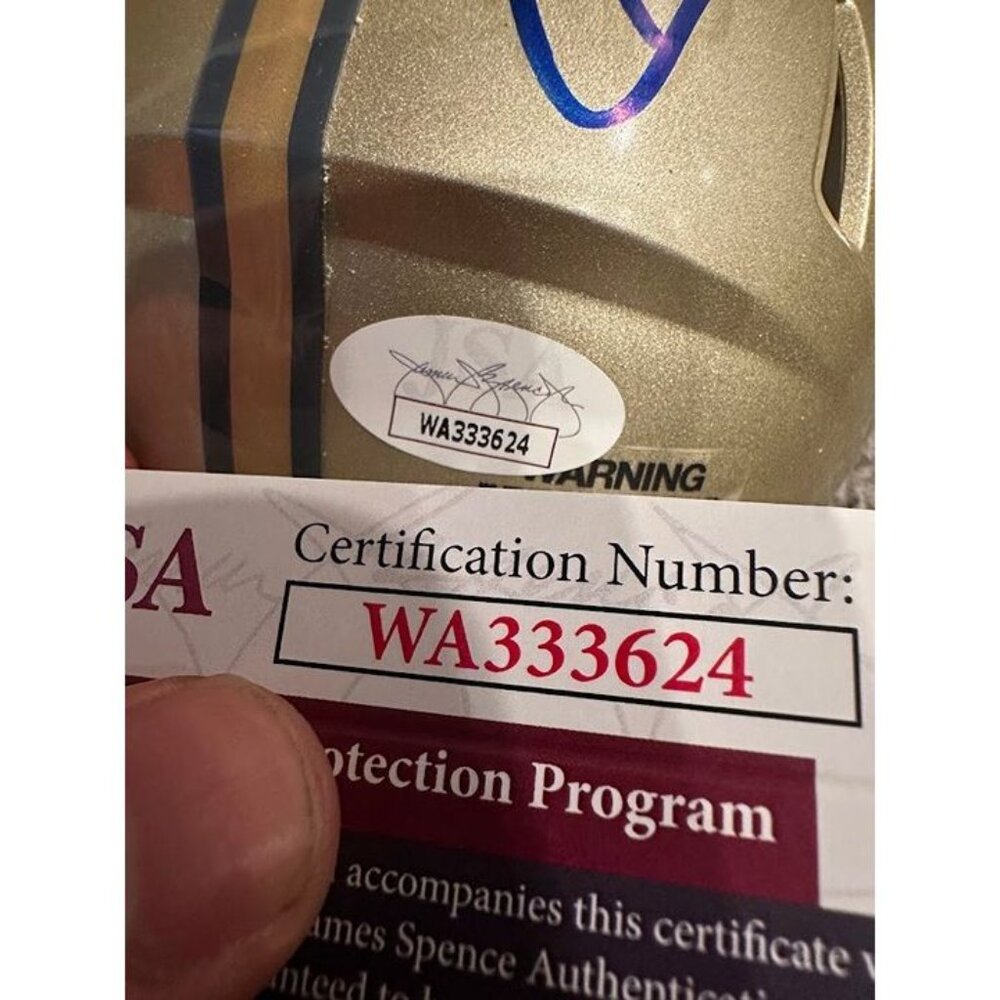 Harold Carmichael signed "HOF 20" autographed NFL Hall Of Fame Mini Helmet JSA - Picture 3 of 5